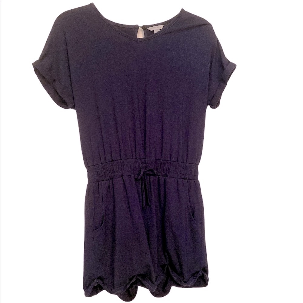 Navy blue cotton romper